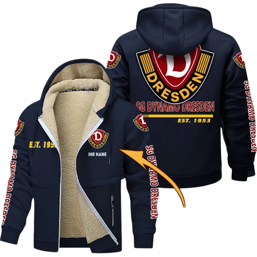 Fanclub-Stamm Dicke Fleecejacke, Exklusive Logo-Jacke Für Fußballfans BDE740 - Marineblau
