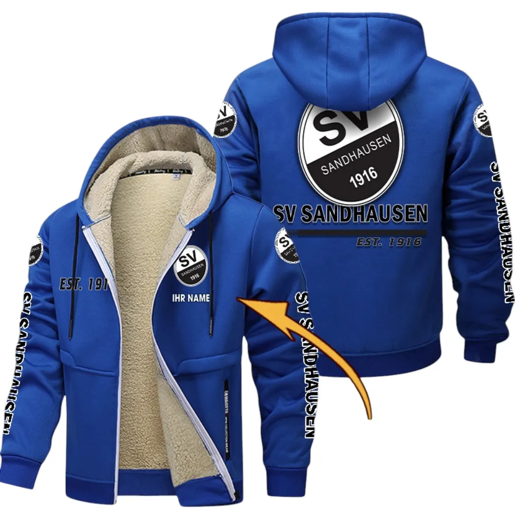 Treue Sand-Gruppe Dicke Fleecejacke, Exklusive Logo-Jacke Für Fußballfans BDE740 - Blau