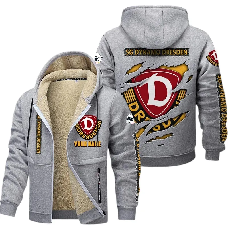 Fanclub-Stamm Dicke Fleecejacke, Exklusive Logo-Jacke Für Fußballfans BDE890 - Hellgrau