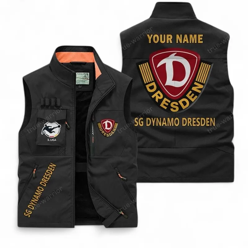 Mutig-Treue Mannschaft Ärmellose Outdoor-Weste, Exklusive Logo-Jacke Für Fußballfans BDE980 - Schwarz