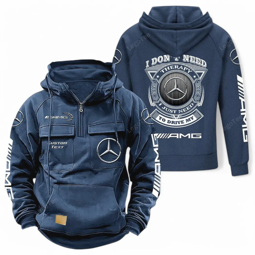 High-End-Coupé Taktischer Kapuzenpullover, Exklusiver Logo-Hoodie für Autoliebhaber CAR106 - Dunkelblau