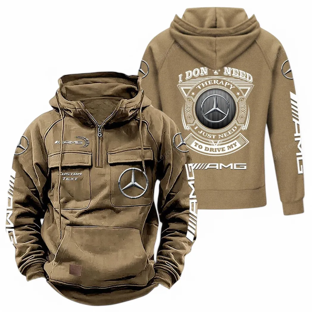 Business-Class-Auto Taktischer Kapuzenpullover, Exklusiver Logo-Hoodie für Autoliebhaber CAR106 - Khaki