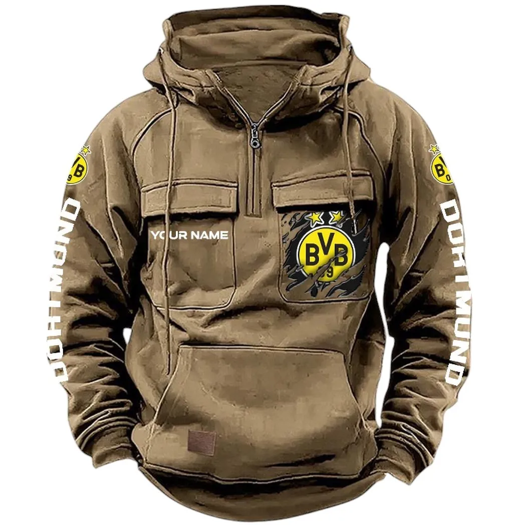 Wahrer Fan-Geist Hoodie Reißverschluss Taktischer, Exklusive Logo-Hoodie Für Fußballfans SPO161 - Khaki