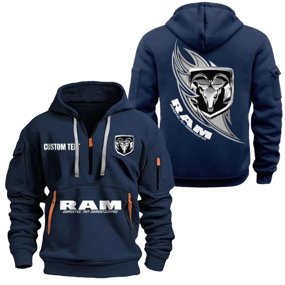 Hersteller von Schwerlast-Lkw Hoodie mit halbem Zip, Halbzip-Sweatshirt für Motorsport-Fans CAR170 - Marineblau