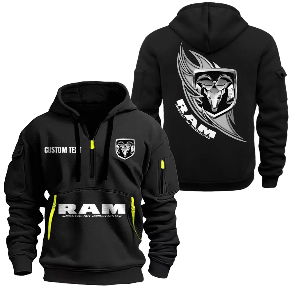 Robustes Arbeitsfahrzeug Hoodie mit halbem Zip, Bequemer Zip-Hoodie für den Alltag am Steuer CAR170 - Schwarz